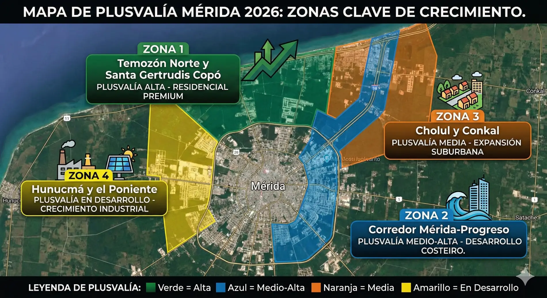 Mapa de Plusvalia 2026 Las 4 zonas de Merida que haran crecer tu dinero - Dvelopers